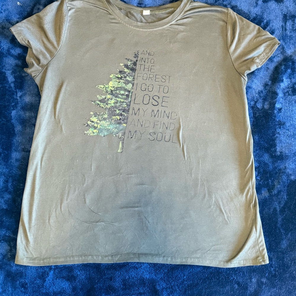 Graphic Tee with Forest Print